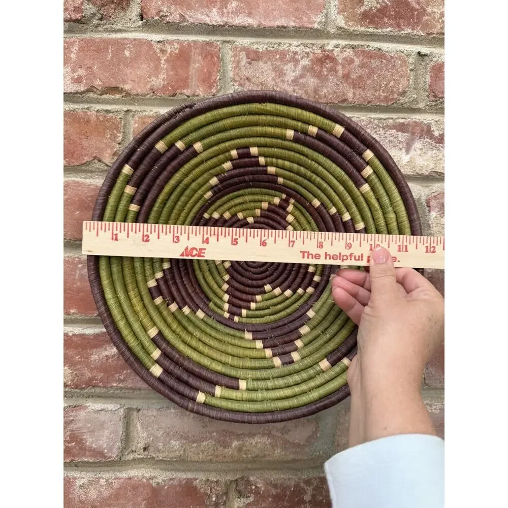 Bukedo Raffia Uganda handwoven Coil Basket Bowl, African Art Decor Natural Fiber